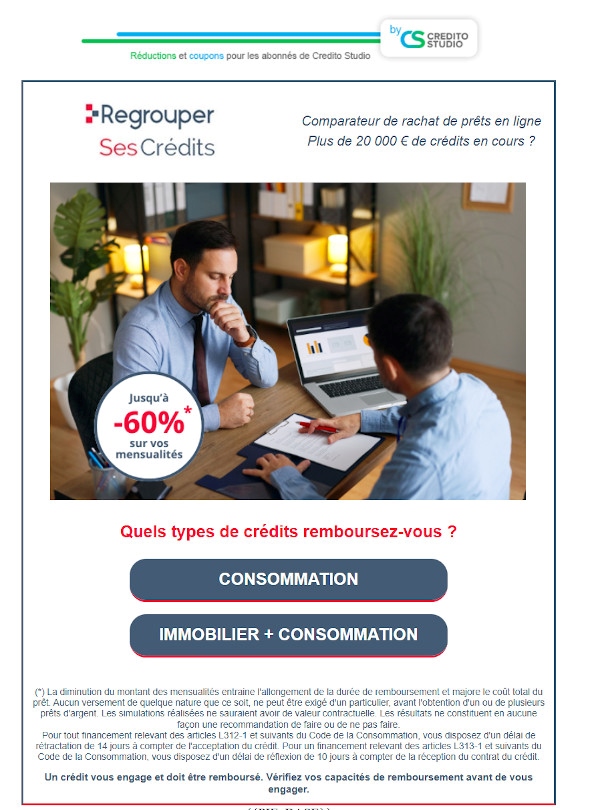 Rachat de crédits - Regrouper ses Crédits  - CreditoStudio